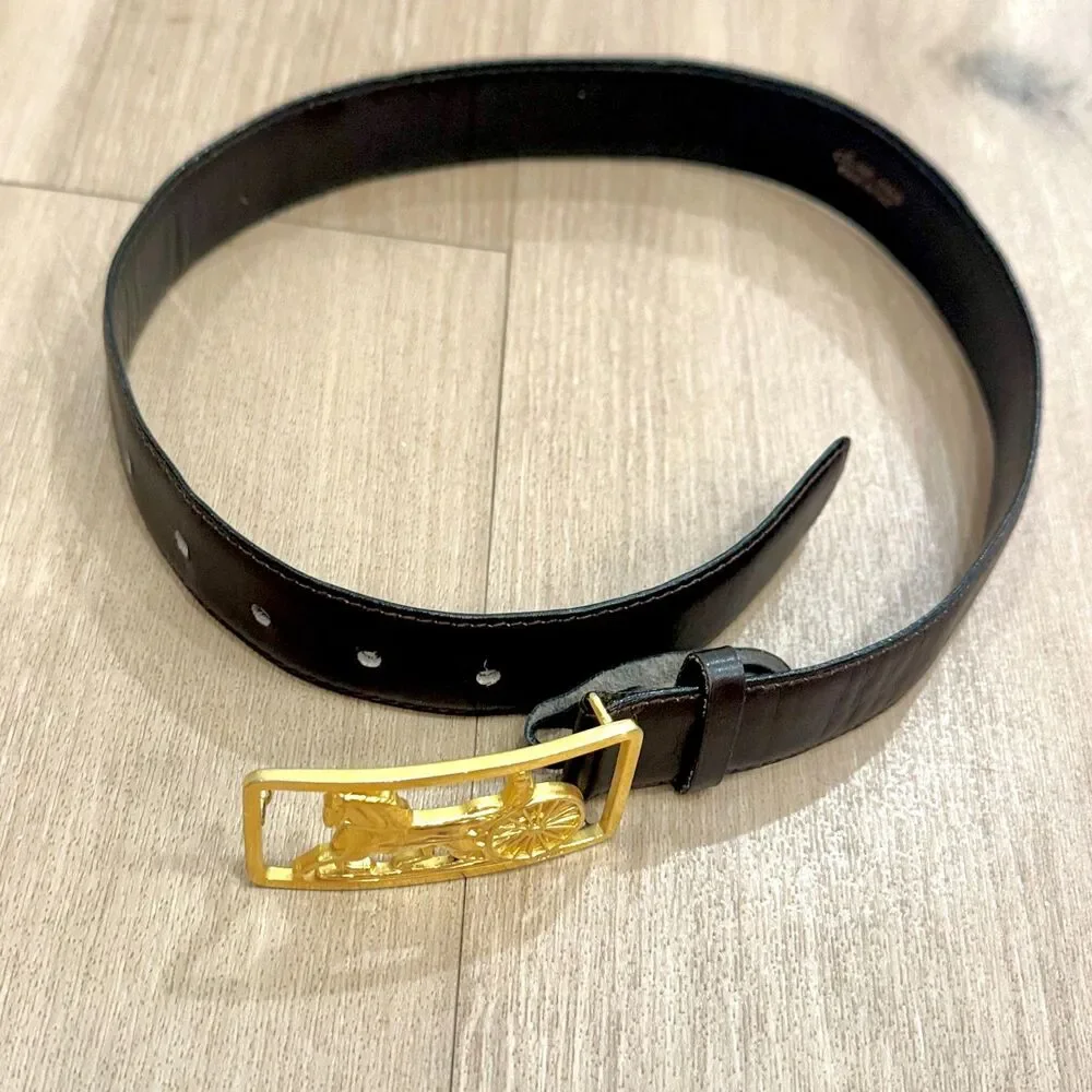 CELINE Horse Carriage Vintage Brown Belt - Size 60 (XXS) - Picture 11 of 12